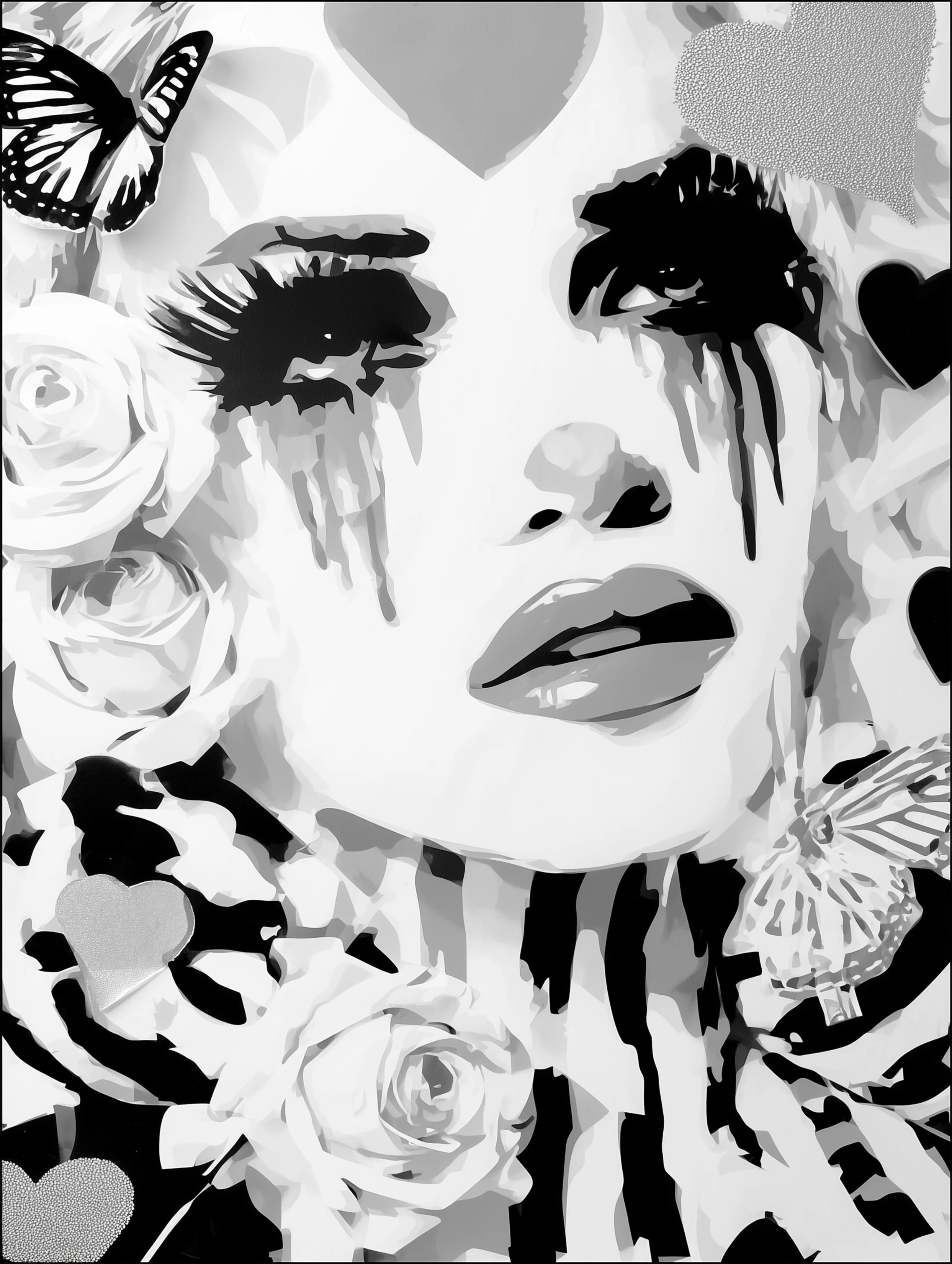 Free printable crying coloring page for adults featuring colorless clown with striped shirt crying